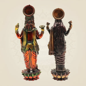 Auspicious Vishnu Lakshmi colored Idol