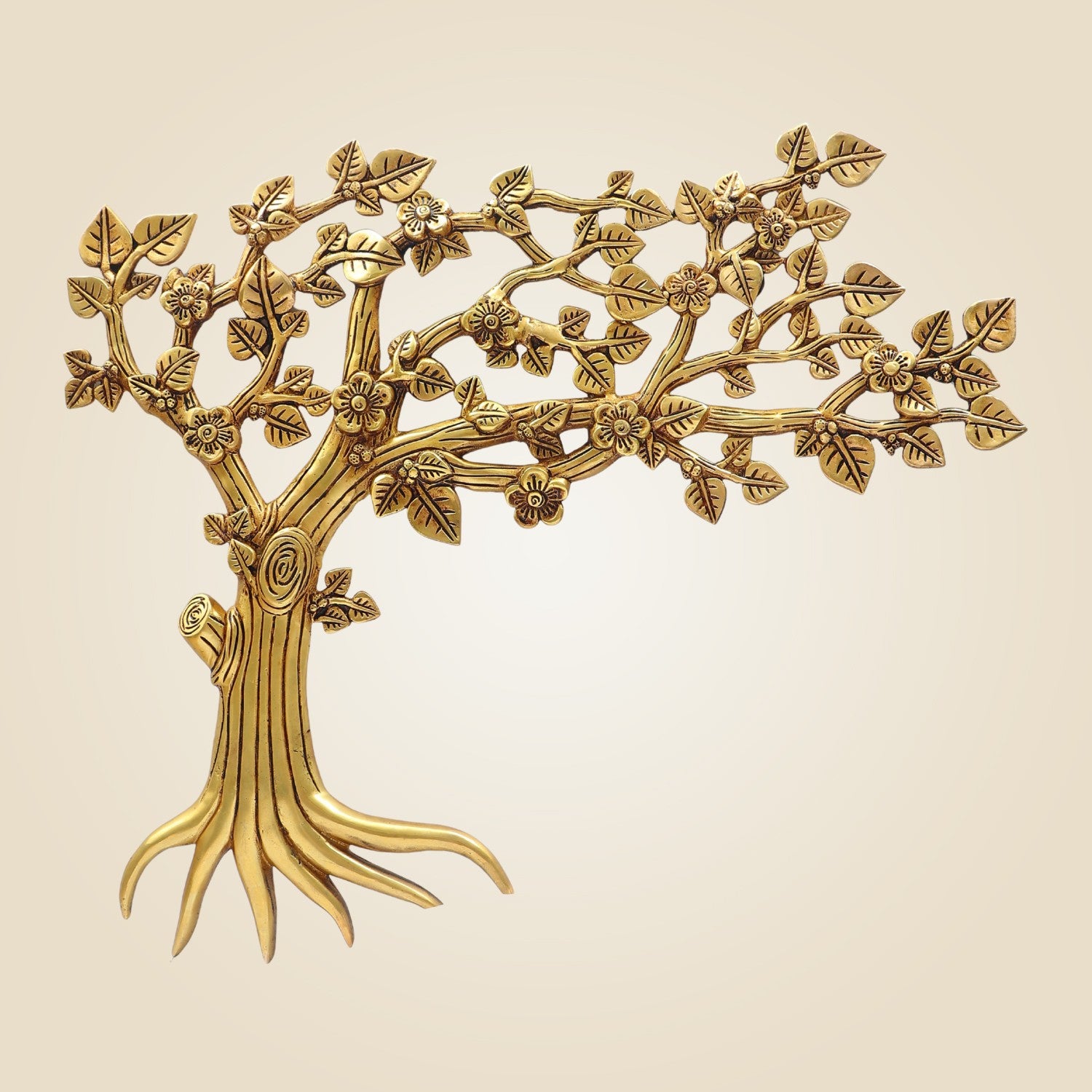 Handcrafted Brass Wall Tree Art 18" – Stylish Living Room Accent
