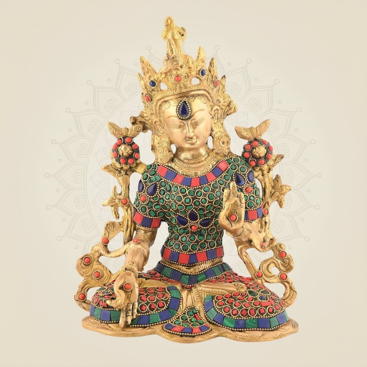 Brass Goddess Tara Mata Idol