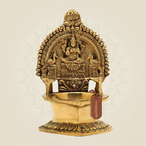 Handcrafted Brass Lakshmi Deepam - Oil Diya Decor - Luxeartisanship