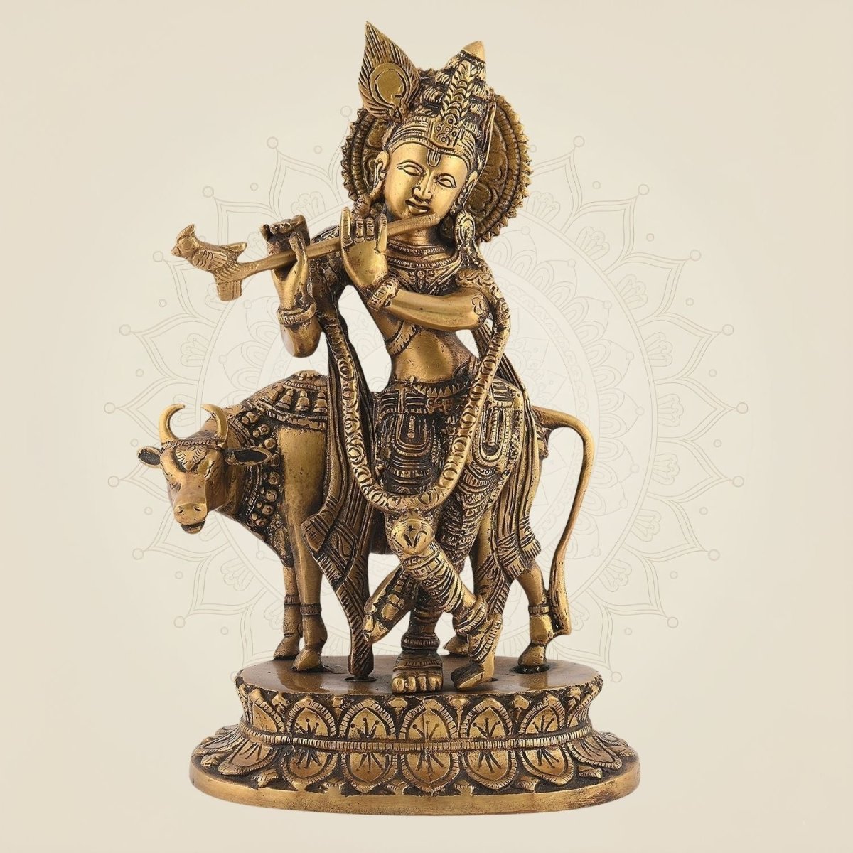 Krishna with Cow Idol