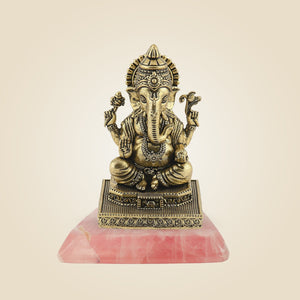 Brass Ganesh Idol Stone Idol