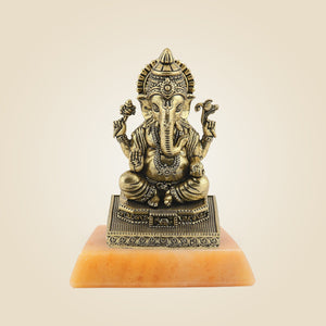 Brass Ganesha Idol Stone Idol