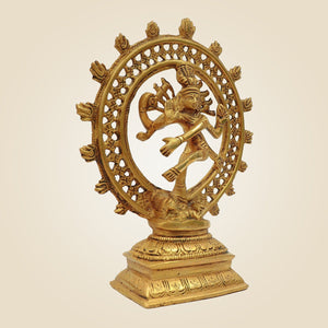 8" Nataraja Shiva Idol - Handcrafted in Pure Brass Sacred Home Decor