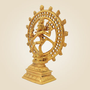8" Nataraja Shiva Idol - Handcrafted in Pure Brass Sacred Home Decor