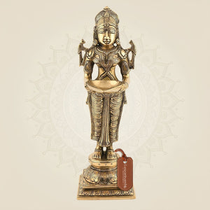 Welcome Lady Brass Diya 12"