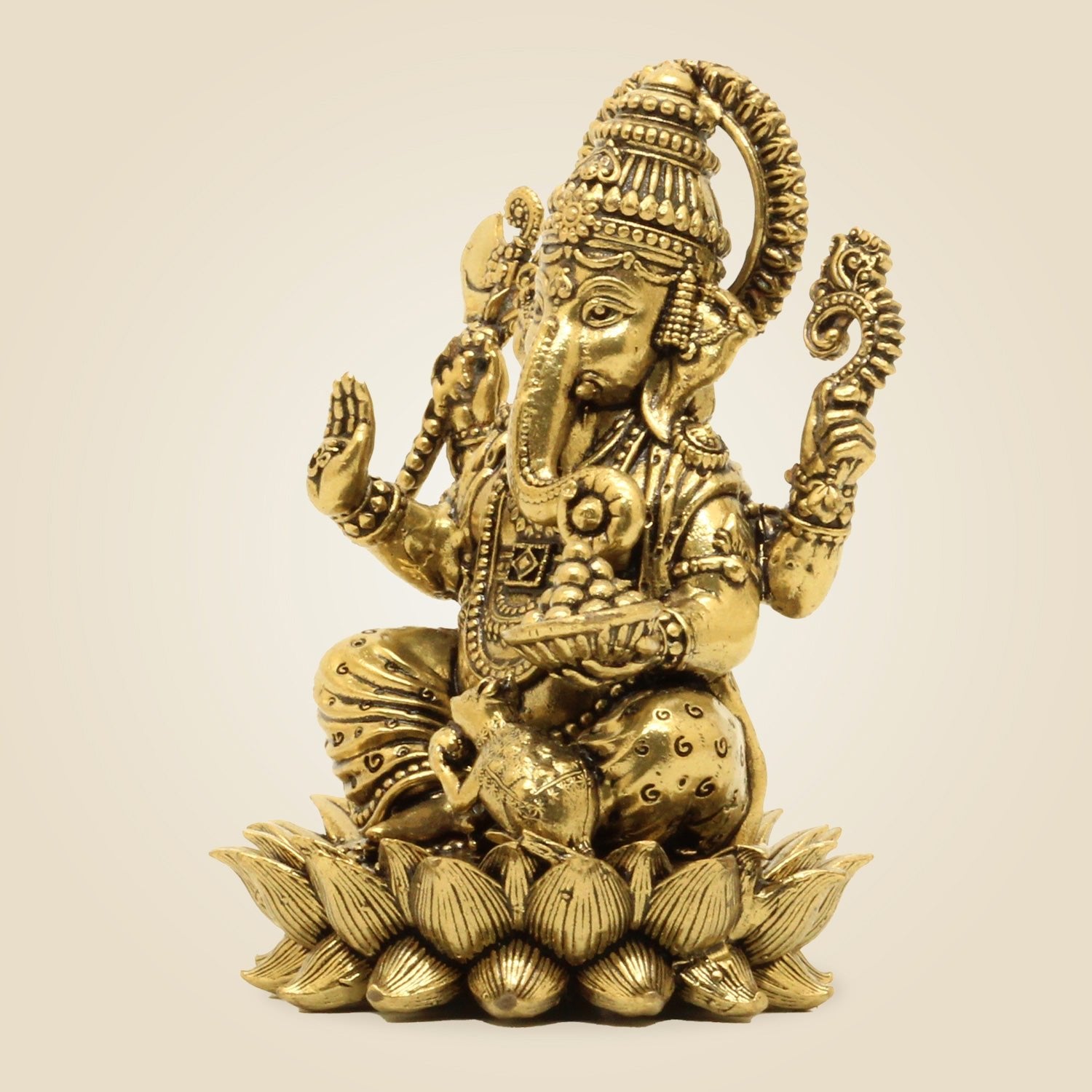 Brass Chaturbhuj Ganesh Murti