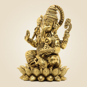 Brass Chaturbhuj Ganesh Murti