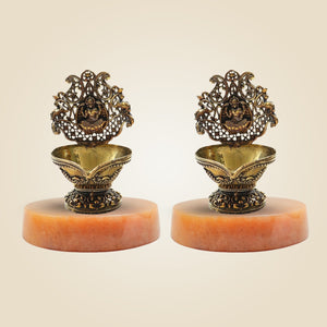 Brass Diya with Stone base