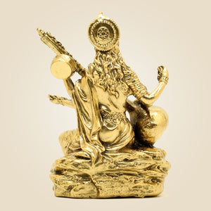 Brass Saraswati Maa Idol 5" – Handcrafted Maa Saraswati Murti for Temple & Study Room