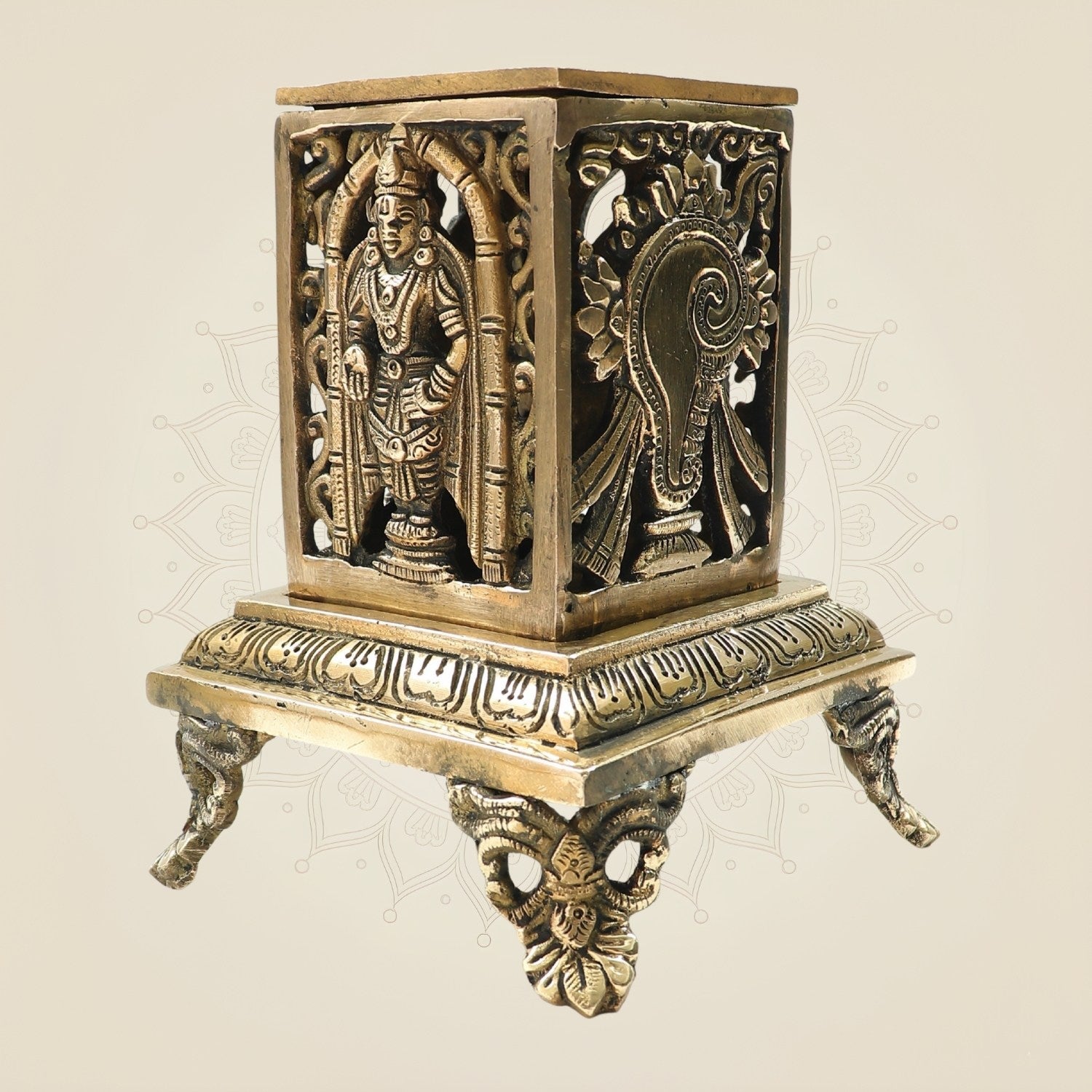 Brass Tirupati Balaji Dhoop Dani 6.25" – A Sacred Incense Keeper