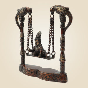 Brass Laddu Gopal Idol on Jhula