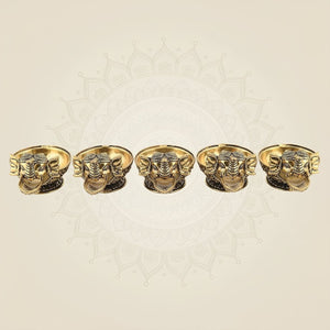 Brass Elephant Diya Set of 5
