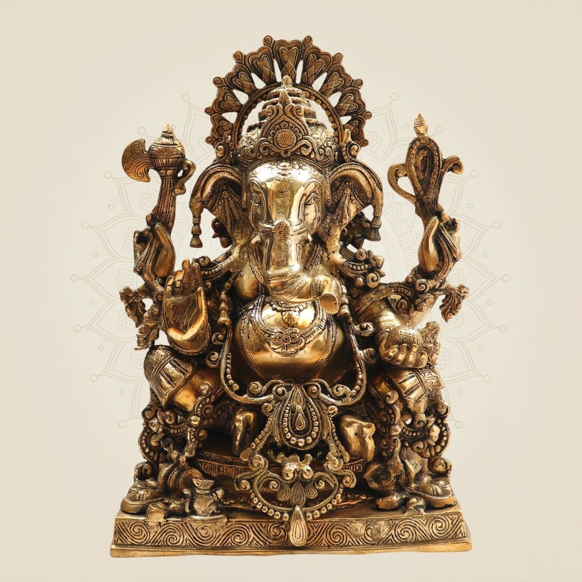 19 Inch Large Lord Ganesha Murti Decorative Spiritual Statue - Luxeartisanship