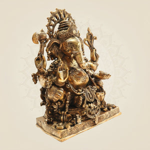19 Inch Large Lord Ganesha Murti Decorative Spiritual Statue - Luxeartisanship