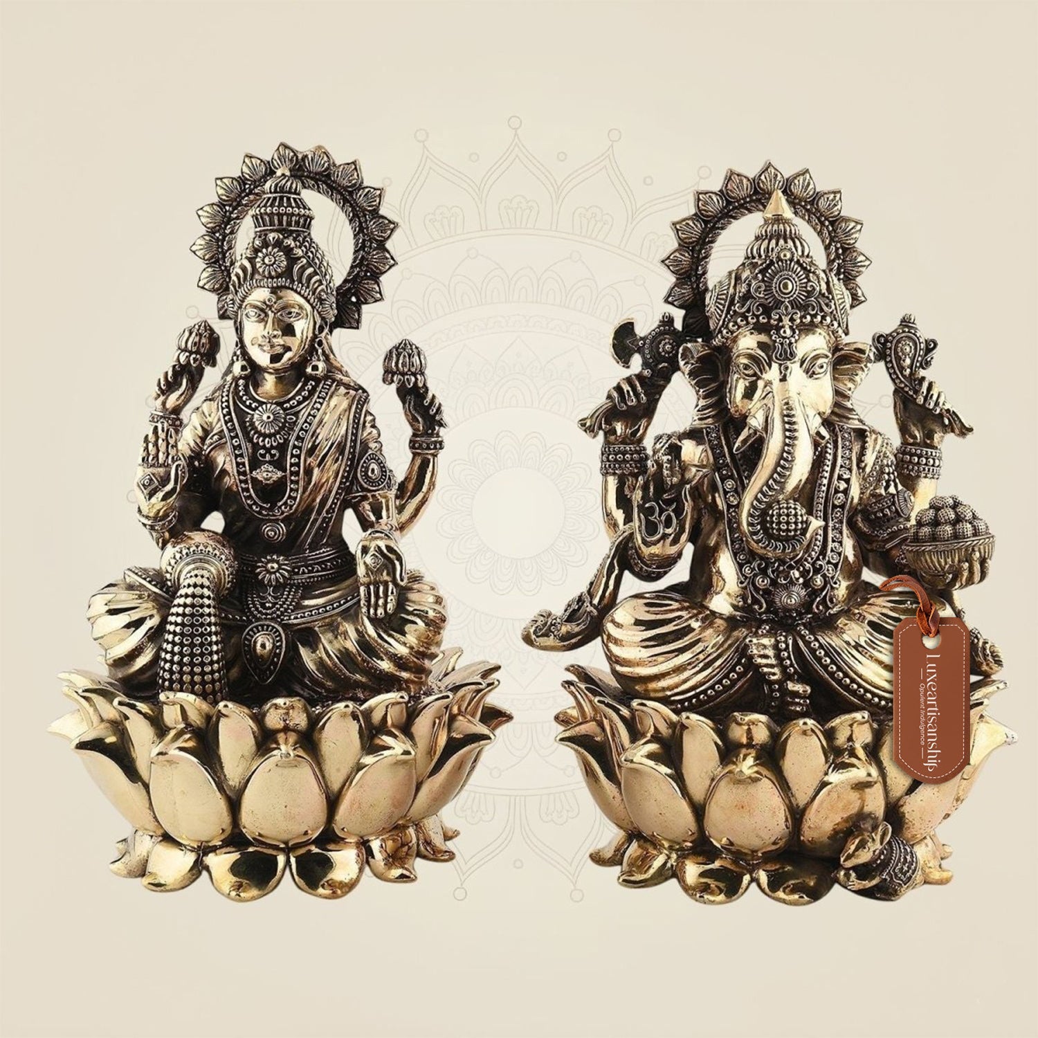 Ganesh Lakshmi Brass Idol