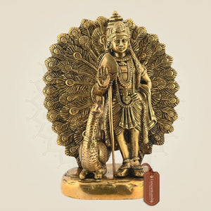 Brass Lord Murugan Idol 9.5"