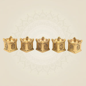 Pure Brass Tulsi Chaura Diya Set