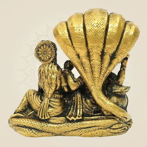 2.25" Bronze Lakshmi Narayana Idol – Divine Laxmi Vishnu Murti Set