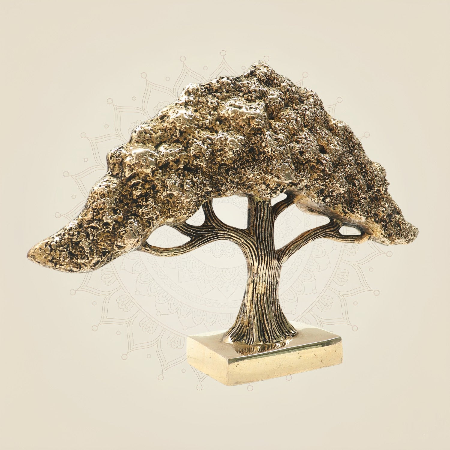 Brass Kalpavriksha Tree Feng Shui Art 8.25" – Handcrafted Symbol of Growth