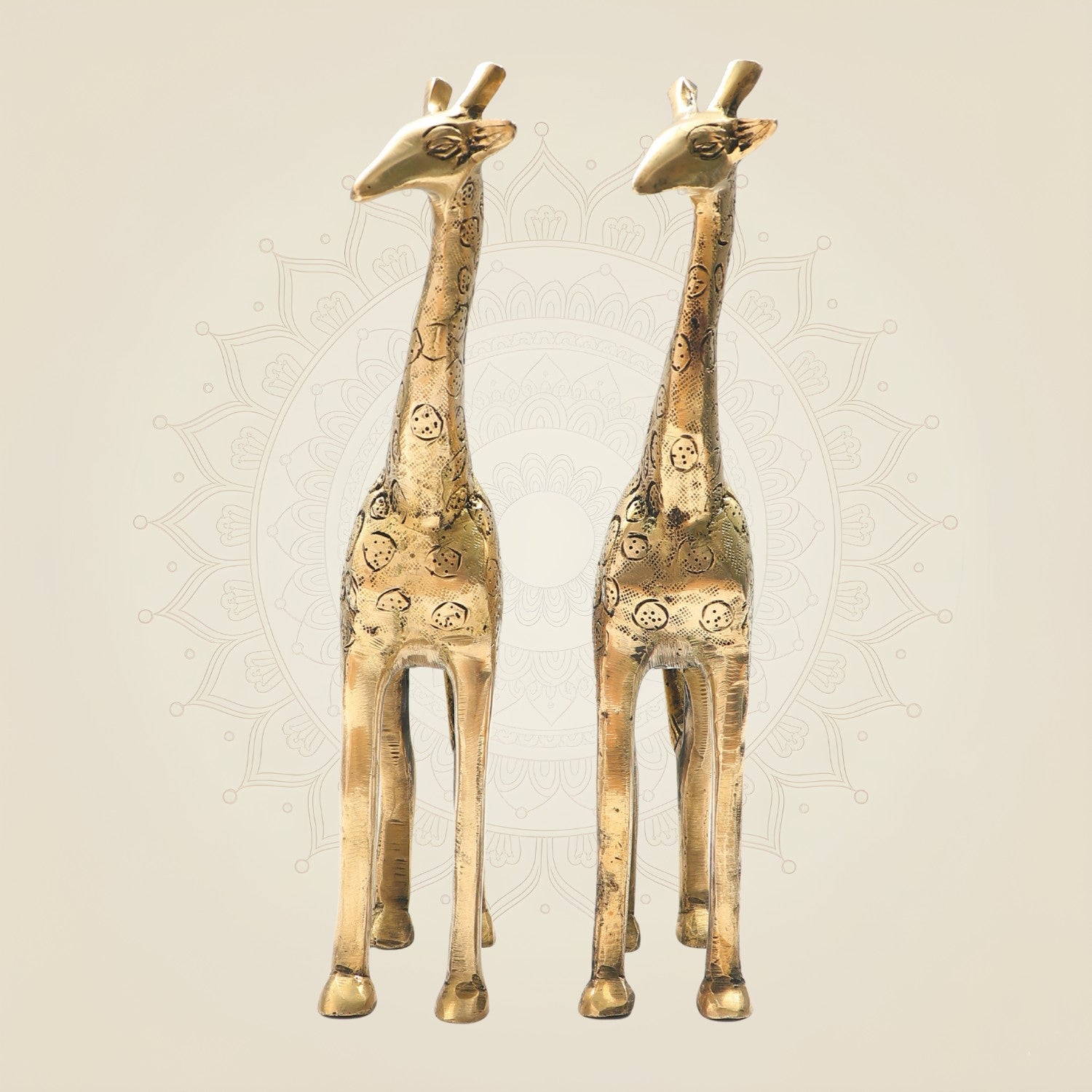 Brass Giraffes in Pair 9"– Handcrafted Animal Art for Stylish Modern Décor