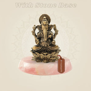 Lord Ganesha Brass Idol on gemstone