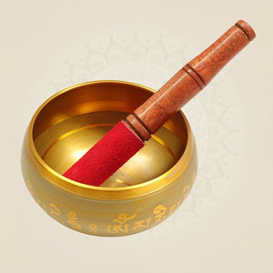 2.5" Tibetan Brass Meditation Bowl Set for Yoga Meditation Practice - Luxeartisanship