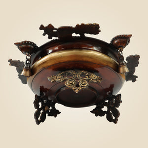 Brass Peacock Urli Bowl with Bells