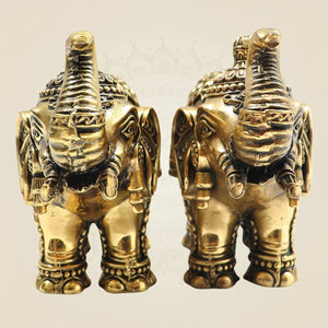 3" Brass Maharaja Elephant Statue Inspired by Royal Heritage - Luxeartisanship