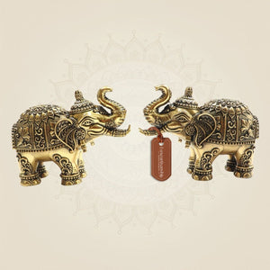 3" Brass Maharaja Elephant Statue Inspired by Royal Heritage - Luxeartisanship