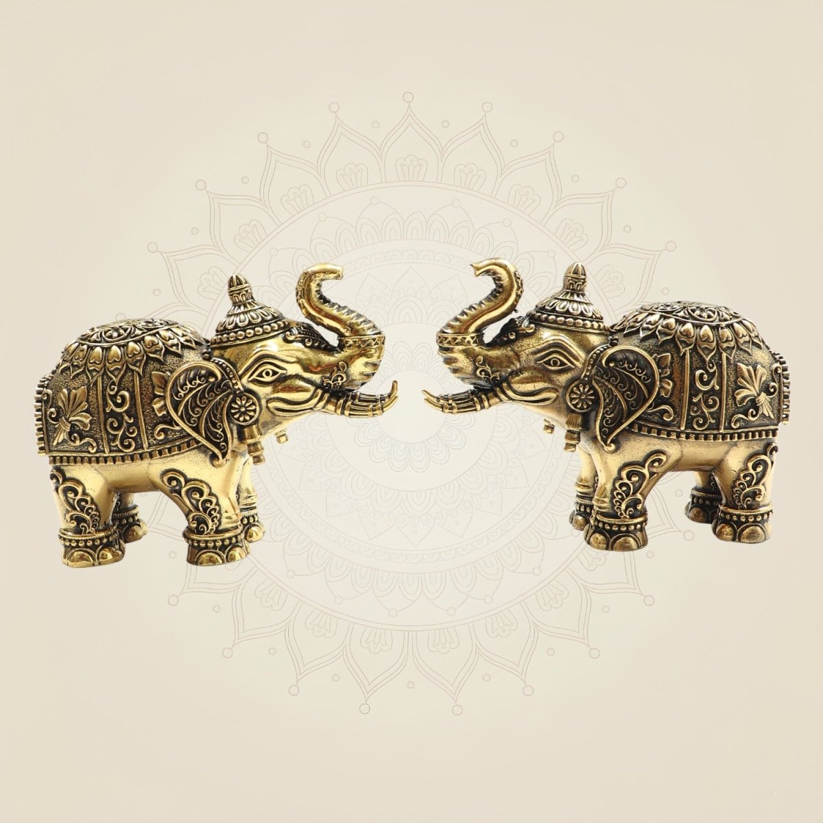 3" Brass Maharaja Elephant Statue Inspired by Royal Heritage - Luxeartisanship