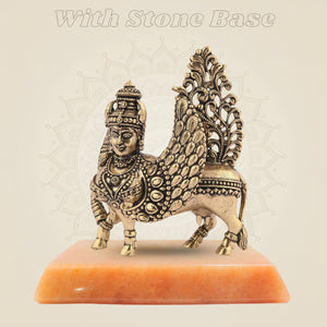 3" Inch Kamdhenu Cow Idol – Pure Brass Lightweight Vastu Approved for Home - Luxeartisanship