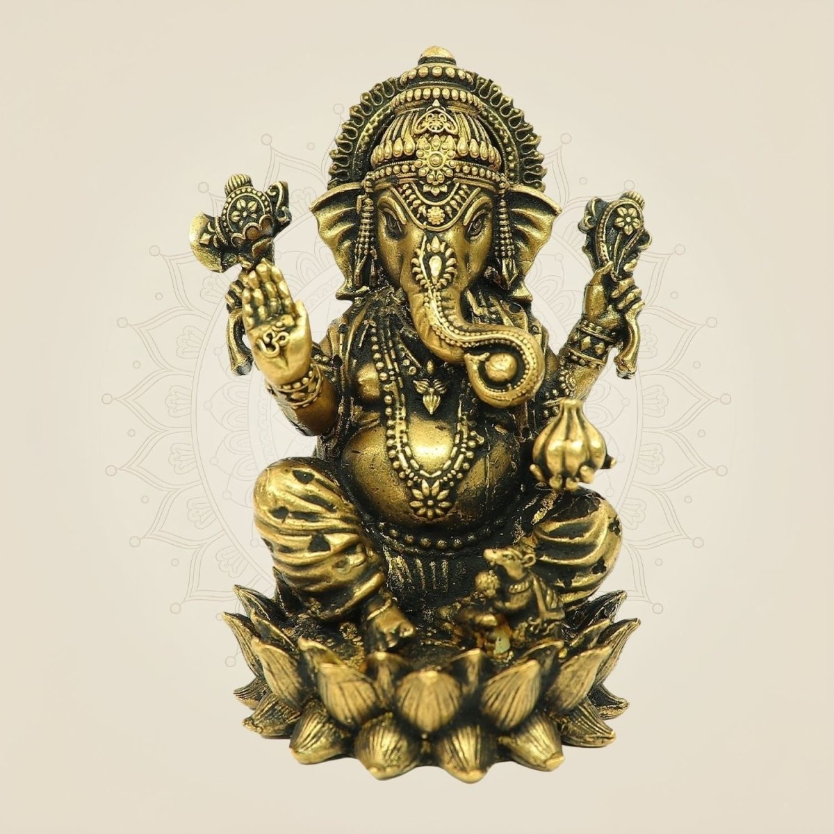 3" Lord Ganesha Bronze Idol – Auspicious Divine Murti for Mandir - Luxeartisanship