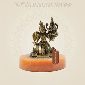 3" Panchaloha Vishnu–Lakshmi on Garuda Bronze Idol – Detailed Craft Art - Luxeartisanship