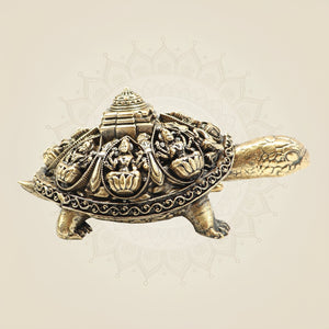 Brass Ashtalakshmi Shree Yantra Tortoise Murti