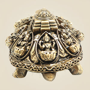 Brass Ashtalakshmi Shree Yantra Tortoise Statue