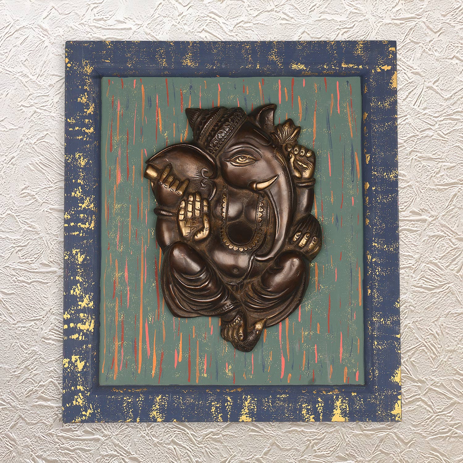 Ganesha Brass Hanging with Wall Frame