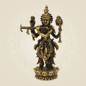 Handcrafted Bronze Krishna Idol