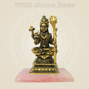 Handcrafted Goddess Kamakshi Bronze Idol on stone base