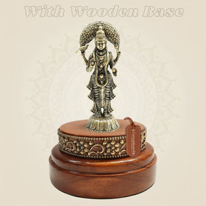 3.25" Vasavi Kanyaka Parameshwari Devi Brass Idol on Wooden Stand - Luxeartisanship
