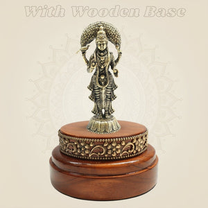 3.25" Vasavi Kanyaka Parameshwari Devi Brass Idol on Wooden Stand - Luxeartisanship