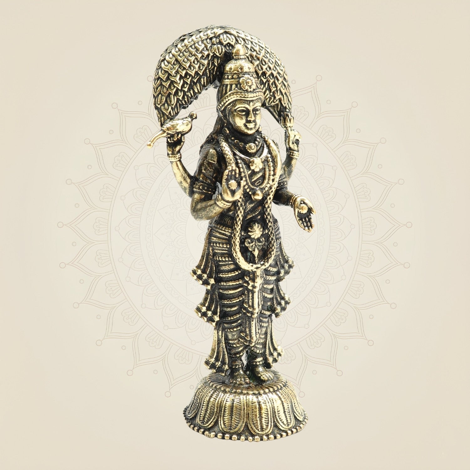 3.25" Superfine Vasavi Kanyaka Parameshwari Devi Idol - Pure Brass Temple Murti