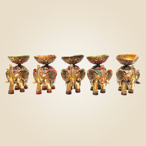 Brass Elephant Decorative  Diya