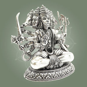 Brass Silver Hanuman Idol