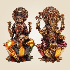 Lakshmi Ganesh Brass Idol