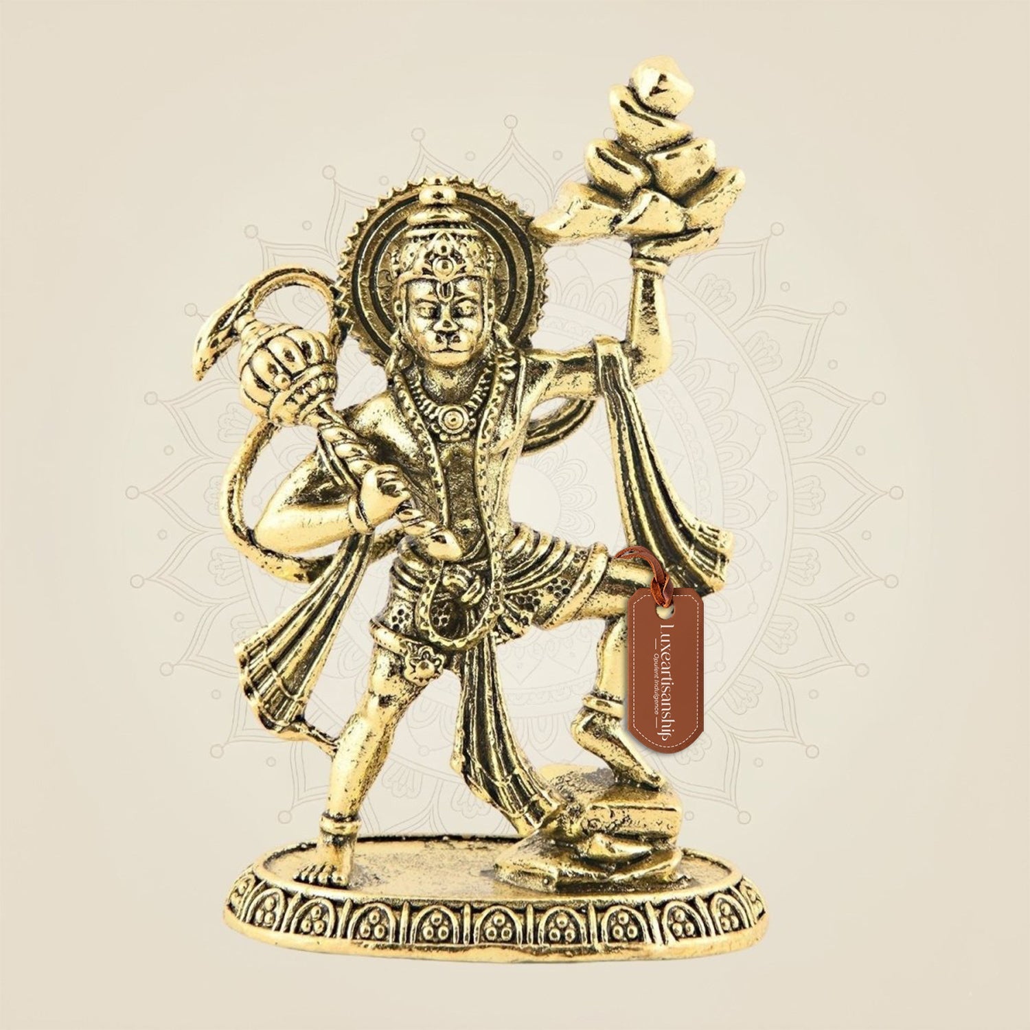 Brass Hanuman Lifting Sanjeevani Mountain