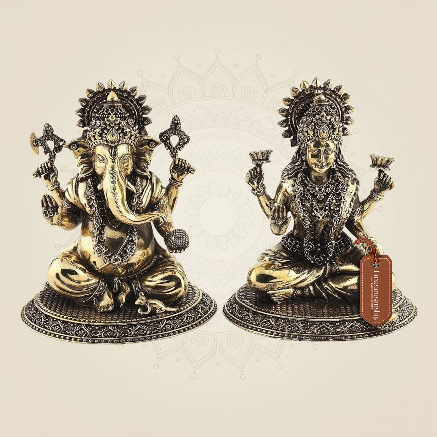 Laxmi Ganesh Brass Idol