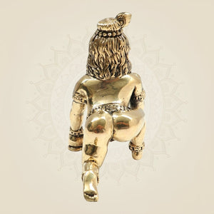 3.5" Pure Brass Laddu Gopal Idol - Handcrafted Bal Gopal Murti for Pooja & Decor - Luxeartisanship