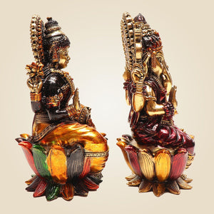 Brass Laxmi Ganesha Idol