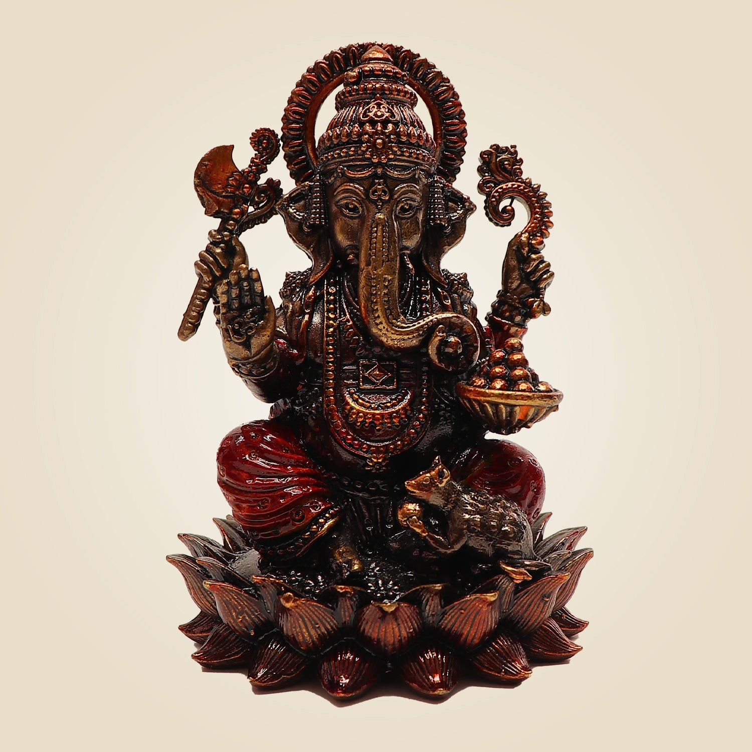 Chaturbhuj Ganesha Brass Murti